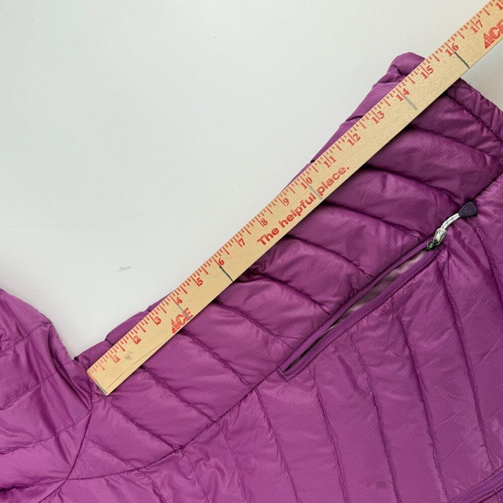 Mountain Hardwear Nitrous Micro Ratio Goose Down Jacket Purple Puffer Ski Sz XL - Picture 9 of 11